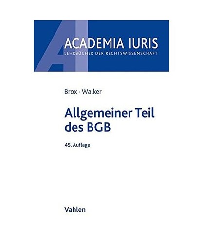 Allgemeiner teil des bgb - allgemeiner, hans